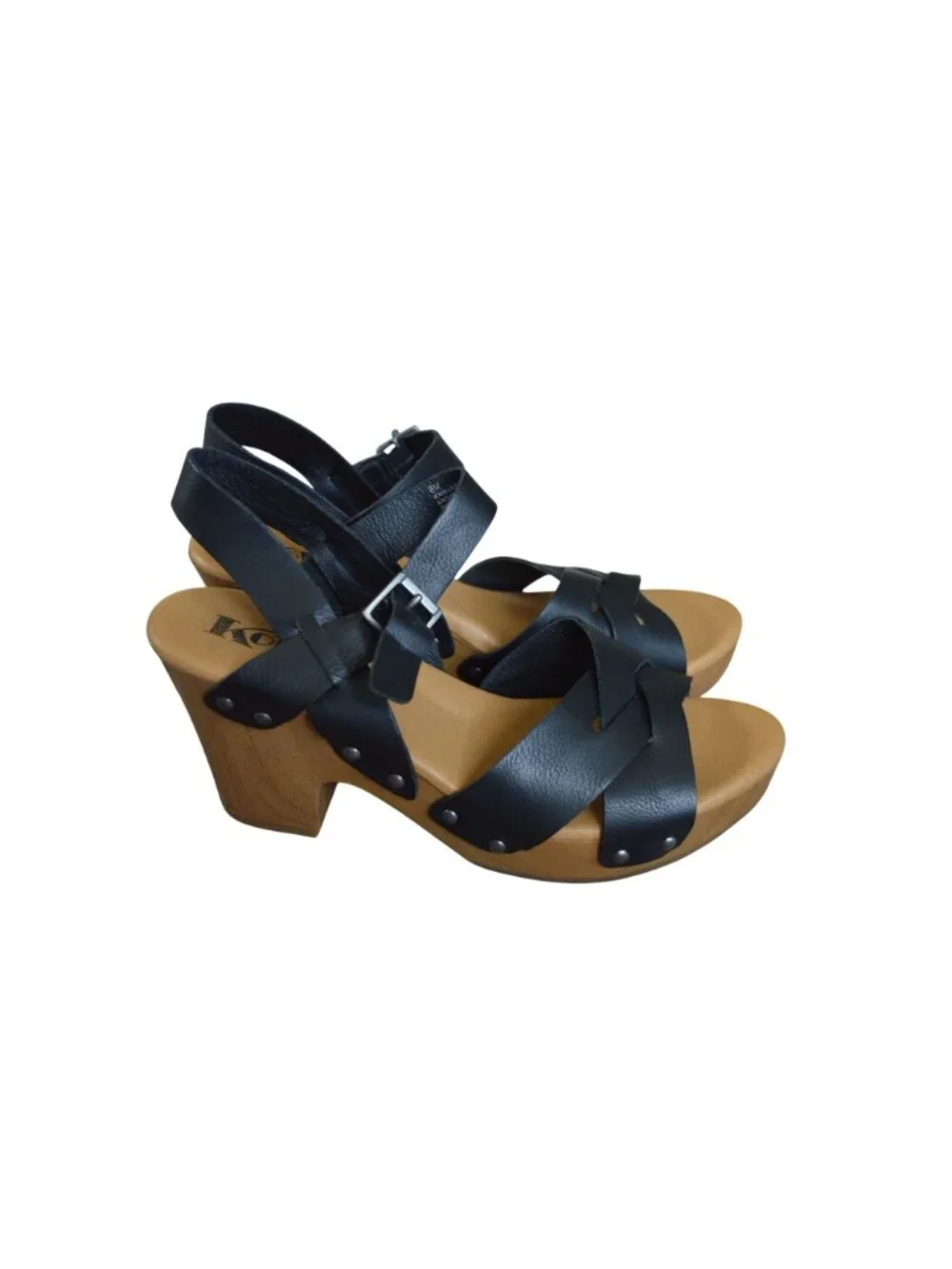 Korks by Kork Ease Bagley Black Block Heel Sandals Women's Size 8 Boho Summer